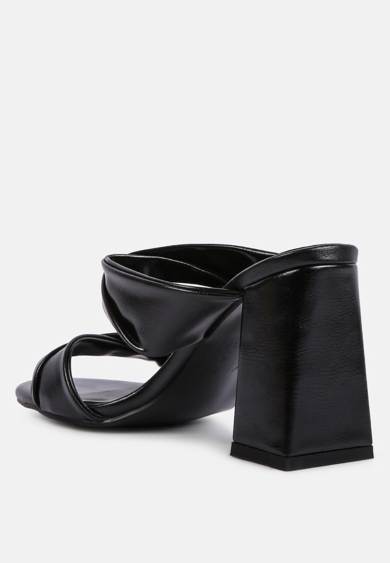 hot mess puffy block heel sandals by London Rag