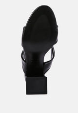 hot mess puffy block heel sandals by London Rag