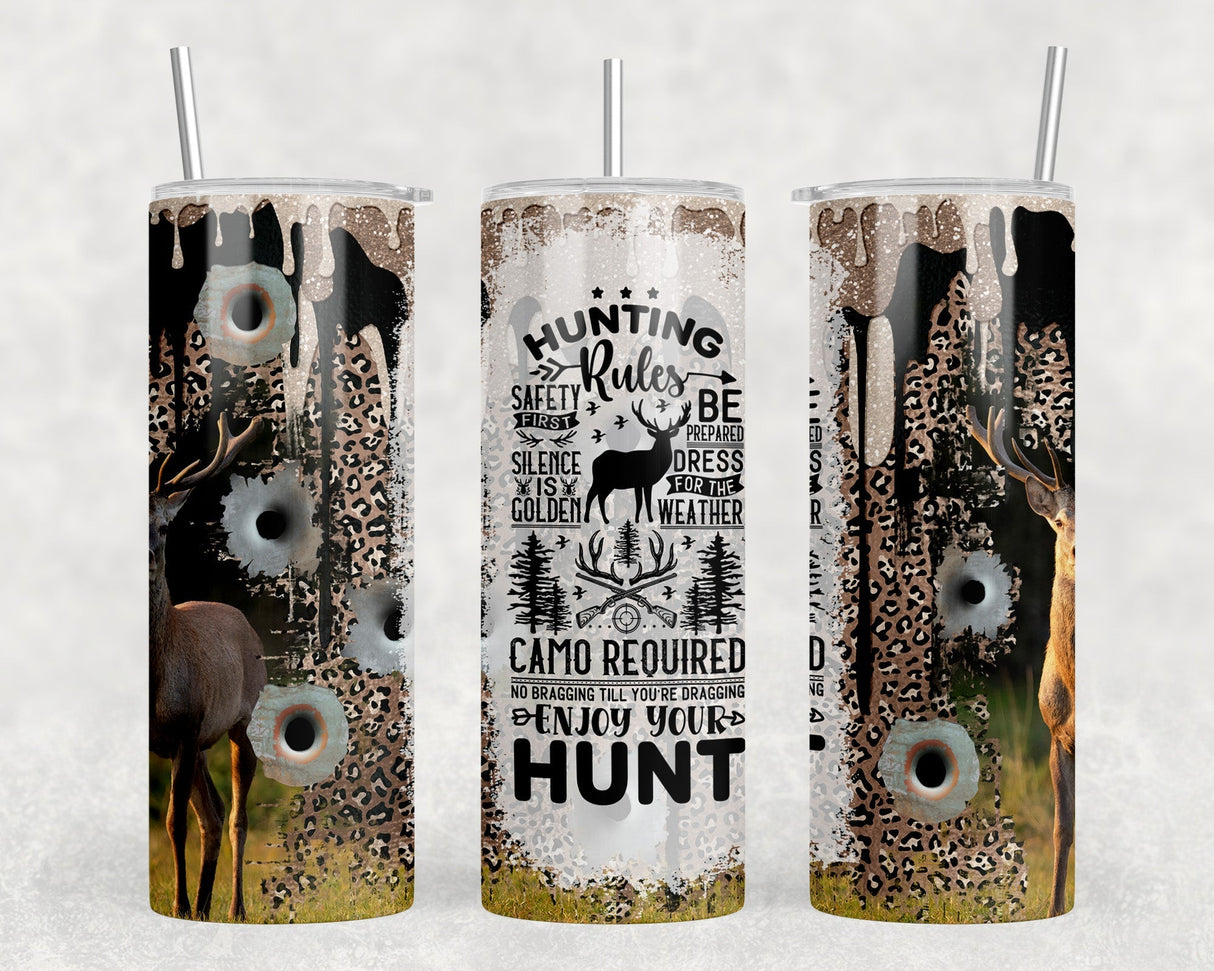 Hunting - 20 oz Steel Skinny Tumbler - Optional Blue Tooth Speaker - Speaker Color will Vary by Rowdy Ridge Co