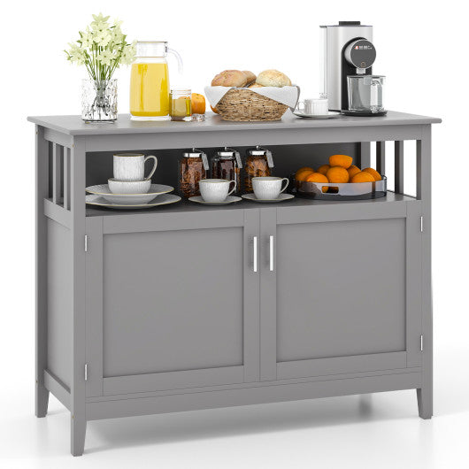 Modern Practical Wooden Kitchen Lockers with Large Storage Space-Gray