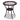 PE Wicker Patio Bistro Table Round with Tempered Glass Top and Shelf