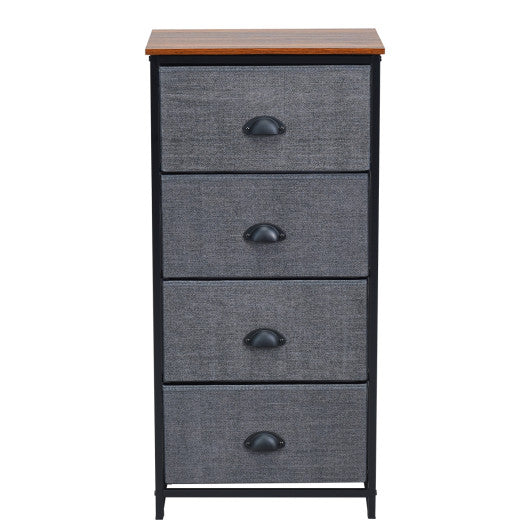 Chest Storage Tower Side Table Display Storage with 4 Drawers-Black