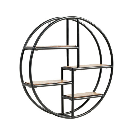 Hanging Storage Shelf Circular Wall-Mounted 4-Tier Rack