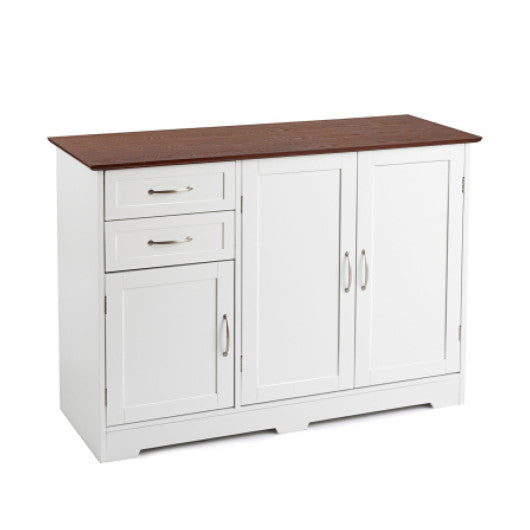 Buffet Storage Cabinet  Kitchen Sideboard with 2 Drawers-White