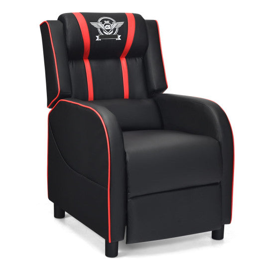 Massage Racing Gaming Single Recliner Chair-Red