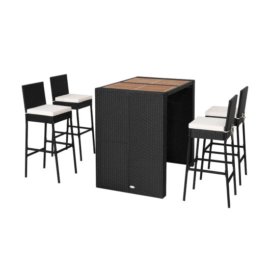 5 Pieces Patio Acacia Wood Dining Set