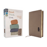 Niv, Read. Think. Live., Leathersoft, Brown, Comfort Print: 365-Day NIV Devotional Bible - Discover Your Part in God's Plan