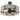 30 Inch Caged Ceiling Fan With Light Crystal Lampshade 6 Light Bases-Brown