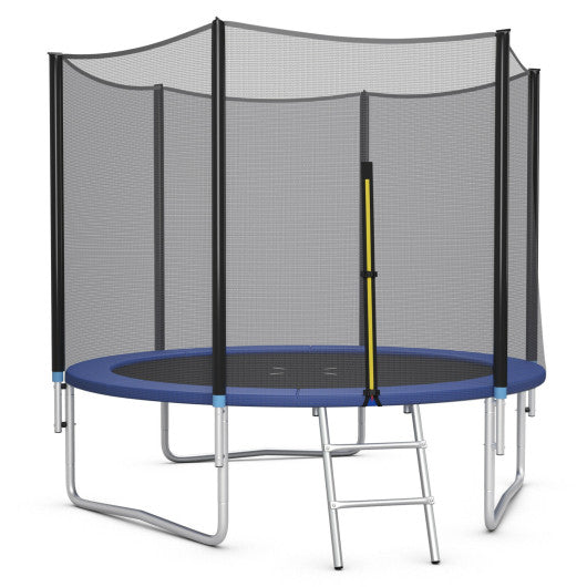 8/10/12/14/15/16Feet Outdoor Trampoline Bounce Combo with Safety Closure Net Ladder-10 ft