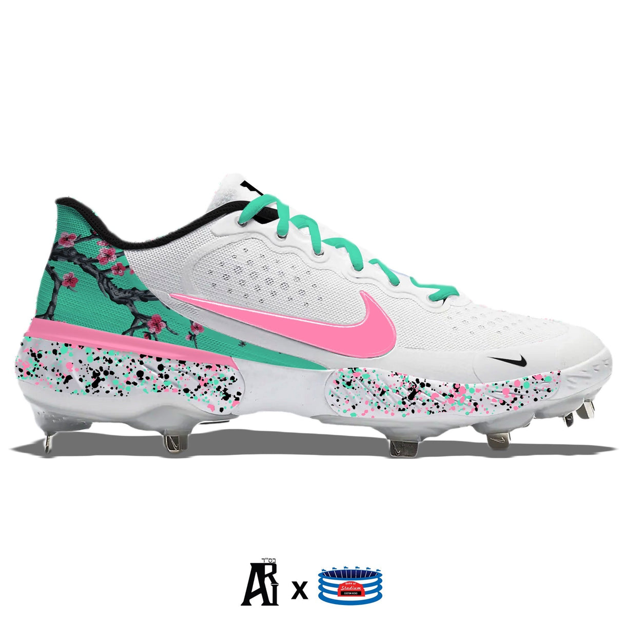 "Iced Tea" Nike Alpha Huarache Elite 3 Low Cleats by Stadium Custom Kicks