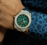 Iced transporter - Big diamond bezel - rubber strap by ASOROCK WATCHES