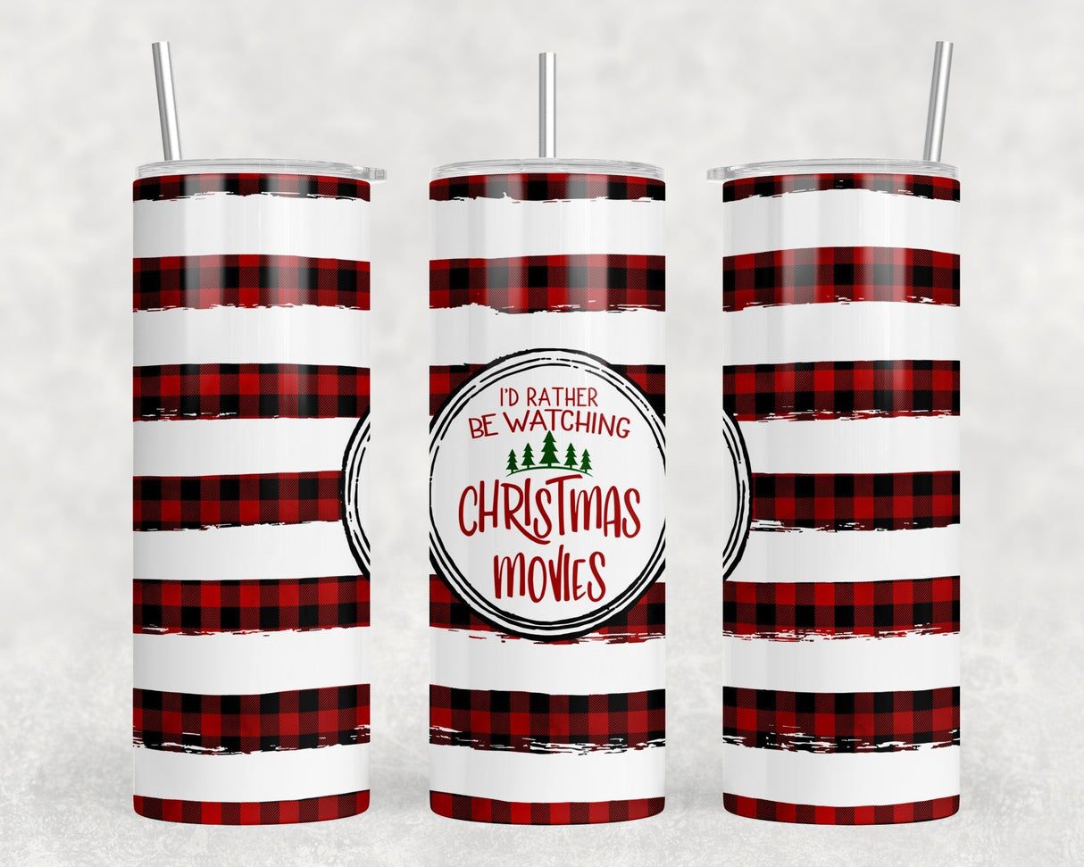 I'd Rather Be Watching Christmas Movies|Skinny Tumbler|Optional Bluetooth Speaker| Speaker Color Varies by Rowdy Ridge Co