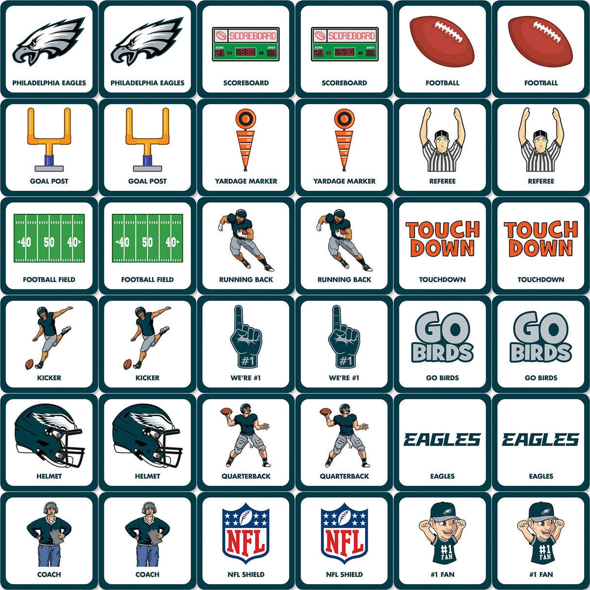 Philadelphia Eagles Matching Game by MasterPieces Puzzle Company INC