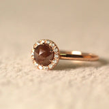 Brown Salt & Pepper Rose Cut Diamond Engagement Ring by VicStoneNYC Fine Jewelry