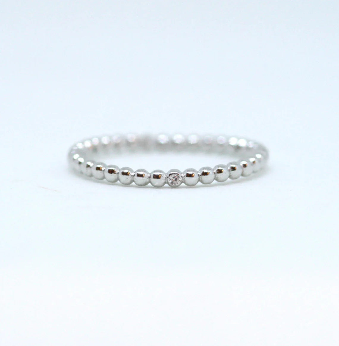 14k Tiny Diamond Eternity Wedding Band by VicStoneNYC Fine Jewelry