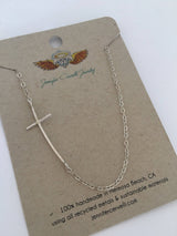 Sideways Cross Necklace by Jennifer Cervelli Jewelry