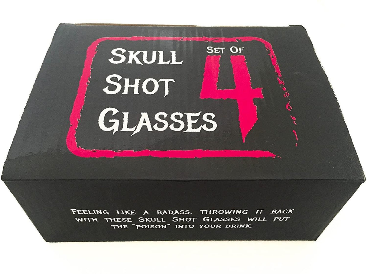 Monkey and Heroes Extra Large Skull Shot Glasses Set of 4, Use Skull Head Cup For A Whiskey, Scoth and Vodka Shot Glass, 3 Ounces by The Wine Savant - Vysn