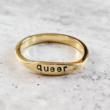 QUEER Dainty Gold Plated or Sterling Silver Ring by Salt and Sparkle