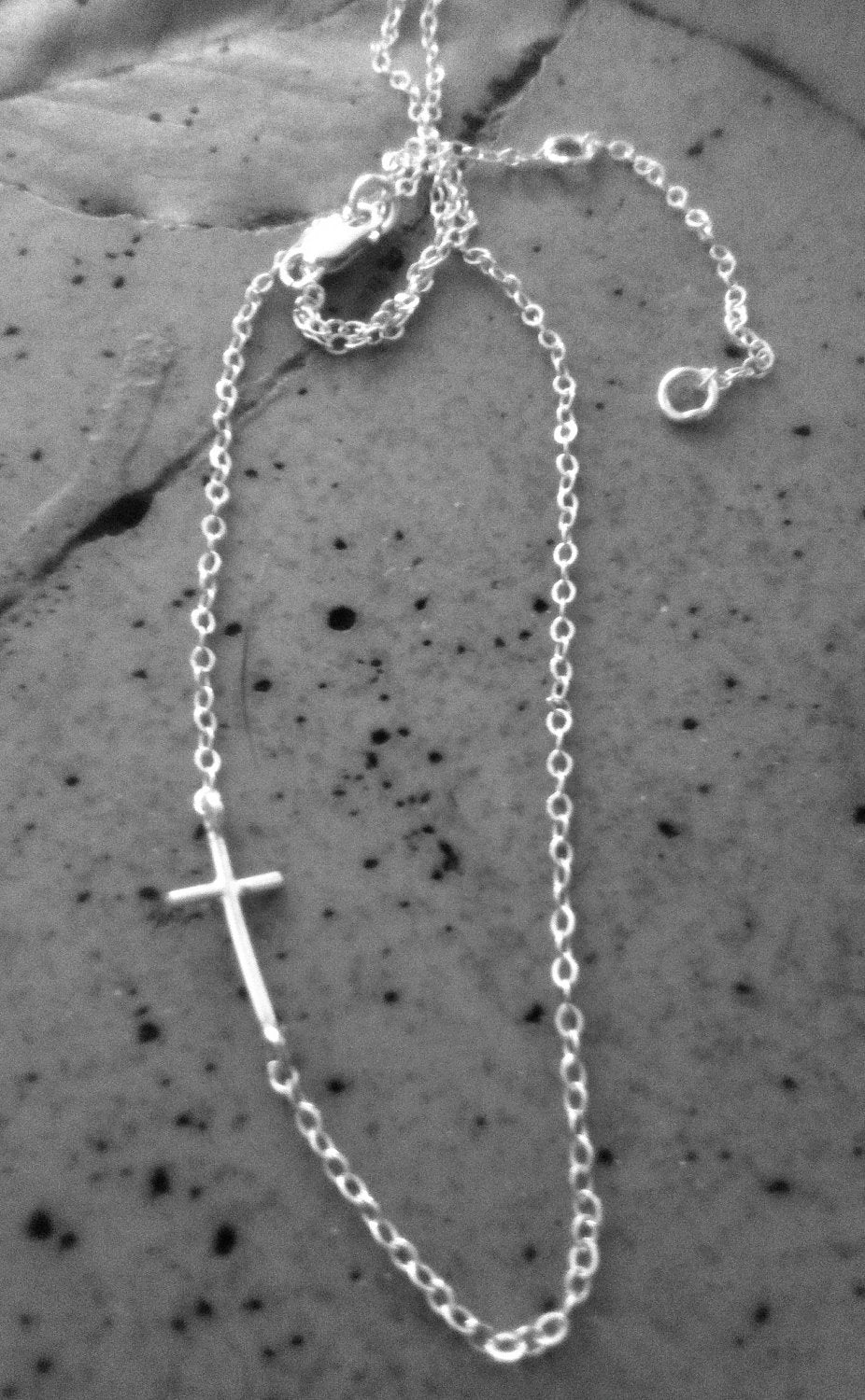 Mini Sideways Cross Necklace by Jennifer Cervelli Jewelry