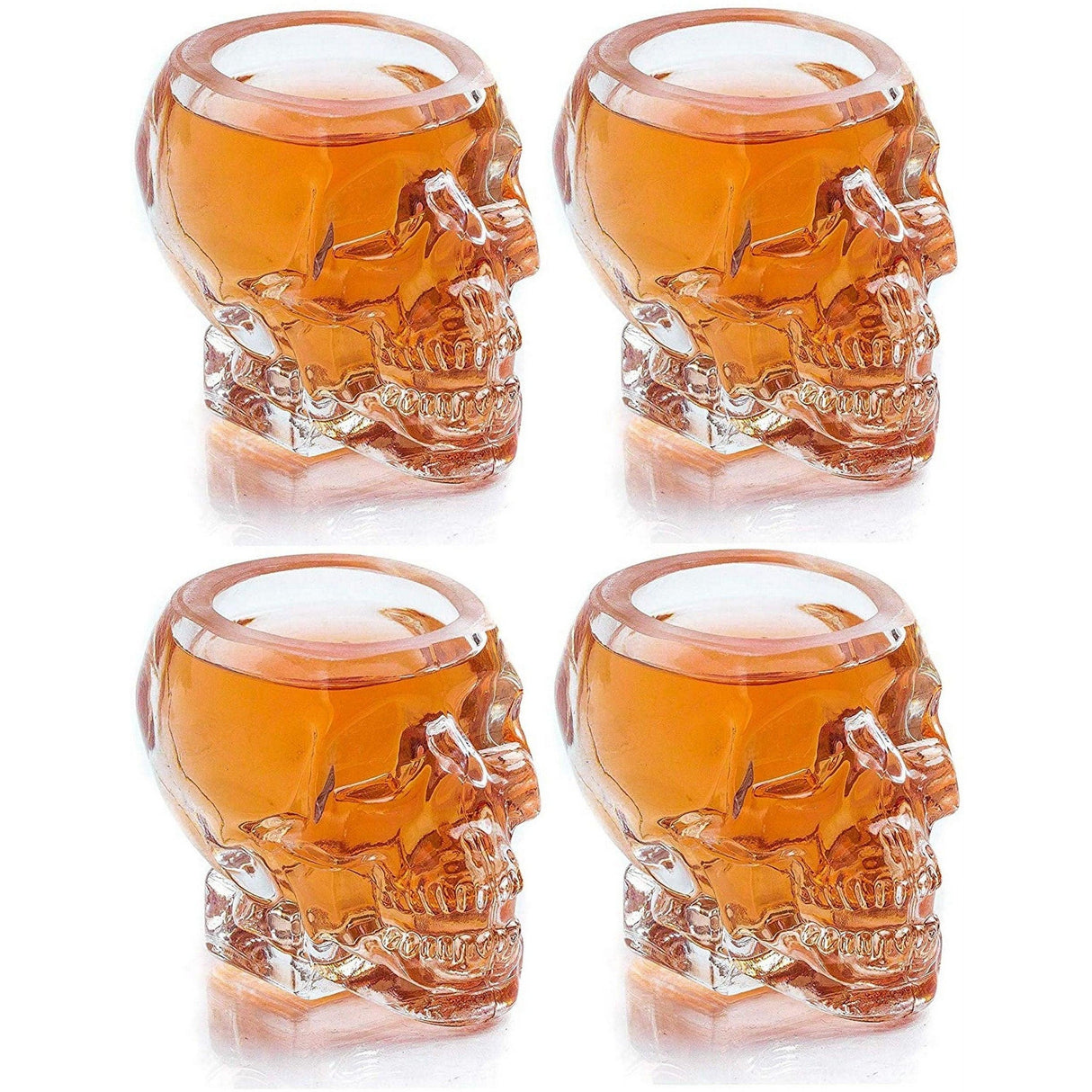 Monkey and Heroes Extra Large Skull Shot Glasses Set of 4, Use Skull Head Cup For A Whiskey, Scoth and Vodka Shot Glass, 3 Ounces by The Wine Savant - Vysn