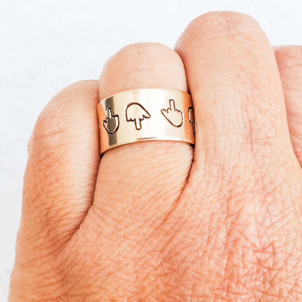 Middle Finger Wide Band Ring by Salt and Sparkle