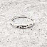 QUEER Dainty Gold Plated or Sterling Silver Ring by Salt and Sparkle