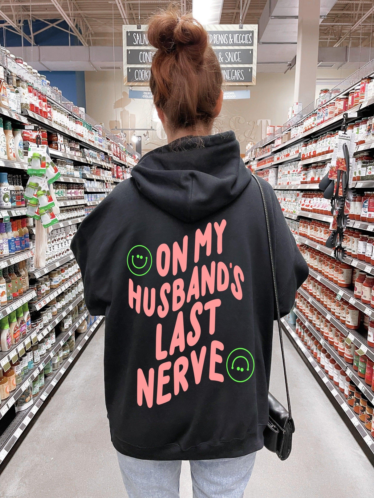 On My Husband's Last Nerve Hoodie - Black by Sweetees - Vysn