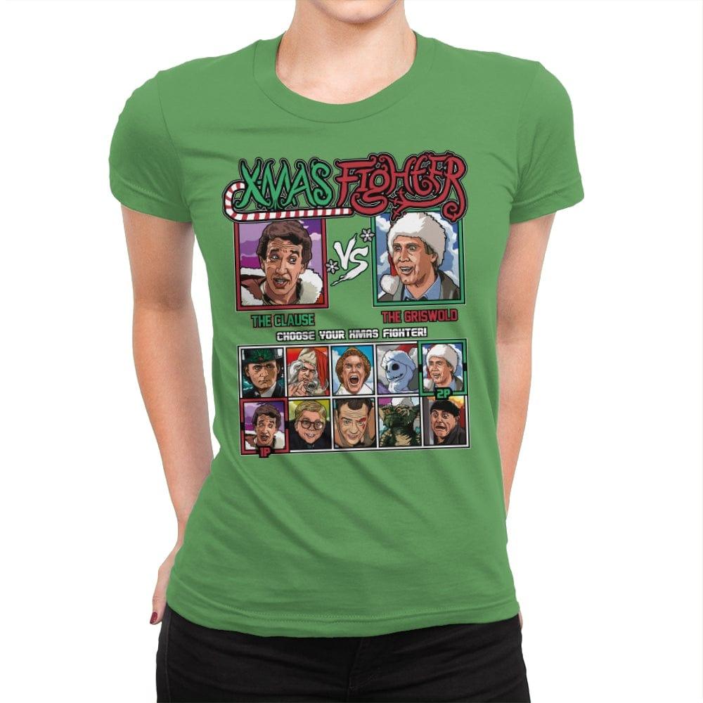 Xmas Fighter - Santa Clause vs National Lampoons Christmas Vacation - Womens Premium by RIPT Apparel - Vysn