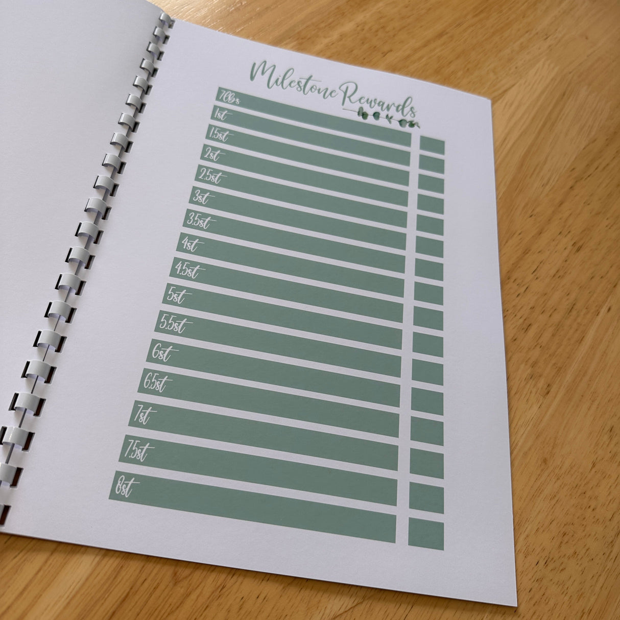 Binded Eucalyptus Leaf Weight Loss & Diet Tracker Journal A4 Diary - Up To 1 Year Measurements Goals Weigh Ins + Lots MORE! by WinsterCreations™ Official Store