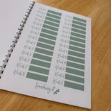 Binded Eucalyptus Leaf Weight Loss & Diet Tracker Journal A4 Diary - Up To 1 Year Measurements Goals Weigh Ins + Lots MORE! by WinsterCreations™ Official Store