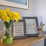 Hello Spring Yellow Floral Flower 2022 Spring Seasonal Wall Home Decor Print by WinsterCreations™ Official Store