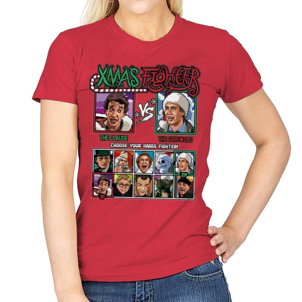 Xmas Fighter - Santa Clause vs National Lampoons Christmas Vacation - Womens by RIPT Apparel - Vysn