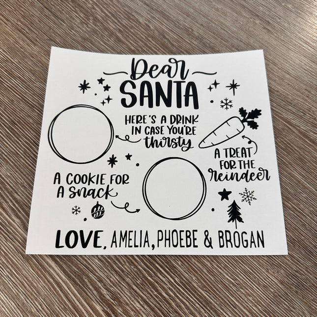 Dear Santa Christmas Eve DIY Create Own Plate / Tray Black Vinyl Christmas Sticker by WinsterCreations™ Official Store