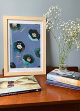 Art Print:  Green Winter Rose on Charcoal by India & Purry