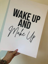 Wake Up & Make Up Dressing Room Simple Wall Decor Print by WinsterCreations™ Official Store