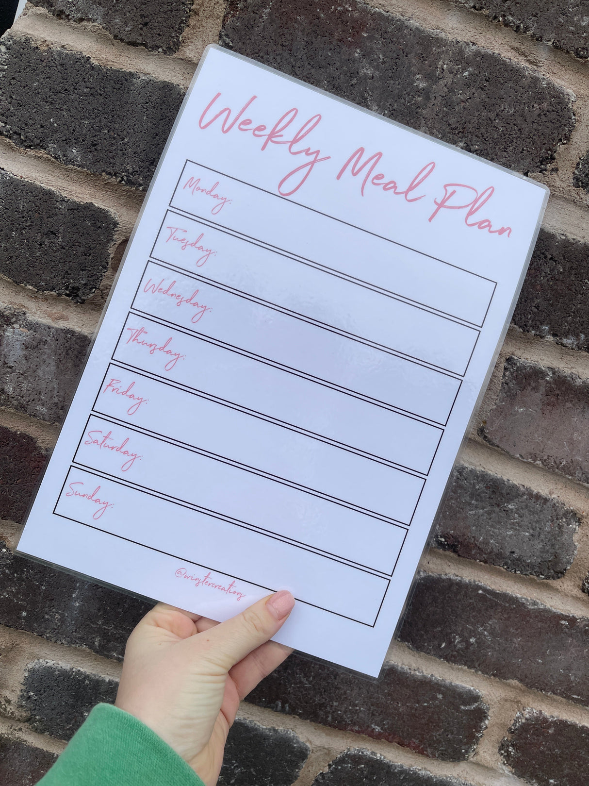 Laminated A4 Weekly Main Meal Planner Menu - You Choose Colour Scheme + Magnetic Dry-Wipe Pen by WinsterCreations™ Official Store