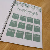 Binded Eucalyptus Leaf Weight Loss & Diet Tracker Journal A4 Diary - Up To 1 Year Measurements Goals Weigh Ins + Lots MORE! by WinsterCreations™ Official Store