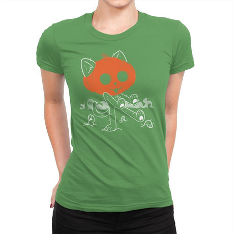 Pumpkitty Zombie - Womens Premium by RIPT Apparel - Vysn