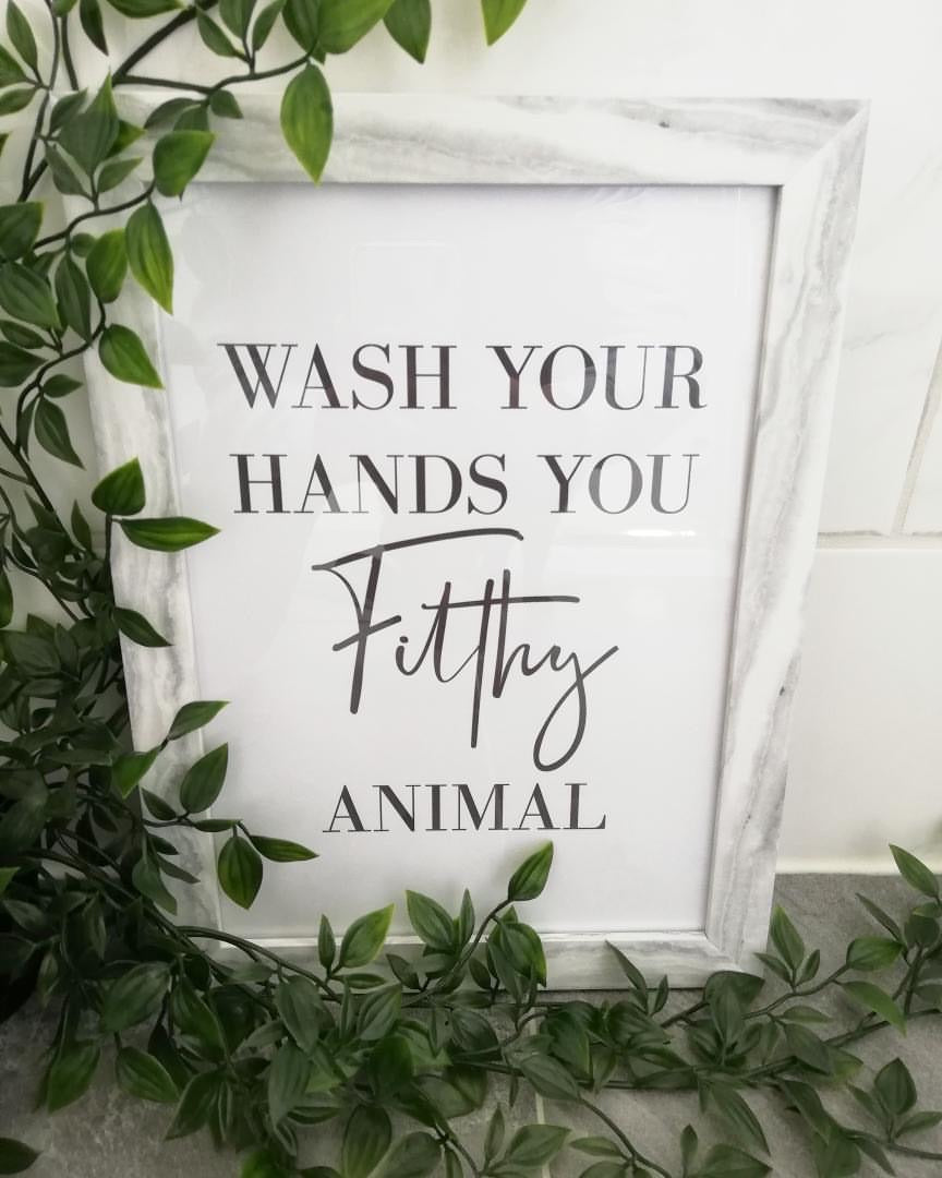 Original Wash Your Hands You Filthy Animal Bathroom Wall Decor Print by WinsterCreations™ Official Store