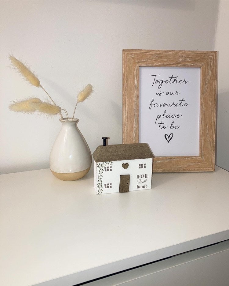 New Together Is Our Favourite Place To Be Heart Simple Home Wall Decor Print by WinsterCreations™ Official Store