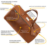 Luxury Leather Duffel Bag by Lifetime Leather Co