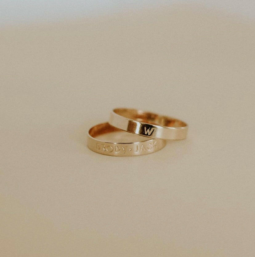 14k Name Engraving Ring by VicStoneNYC Fine Jewelry