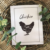 Chicken Cuts Simple Cool Kitchen Farmhouse Wall Decor Print by WinsterCreations™ Official Store