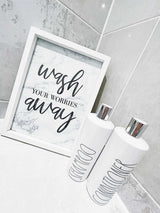 Wash Your Worries Away Marble Bathroom Wall Decor Print (With Or Without Marble) by WinsterCreations™ Official Store