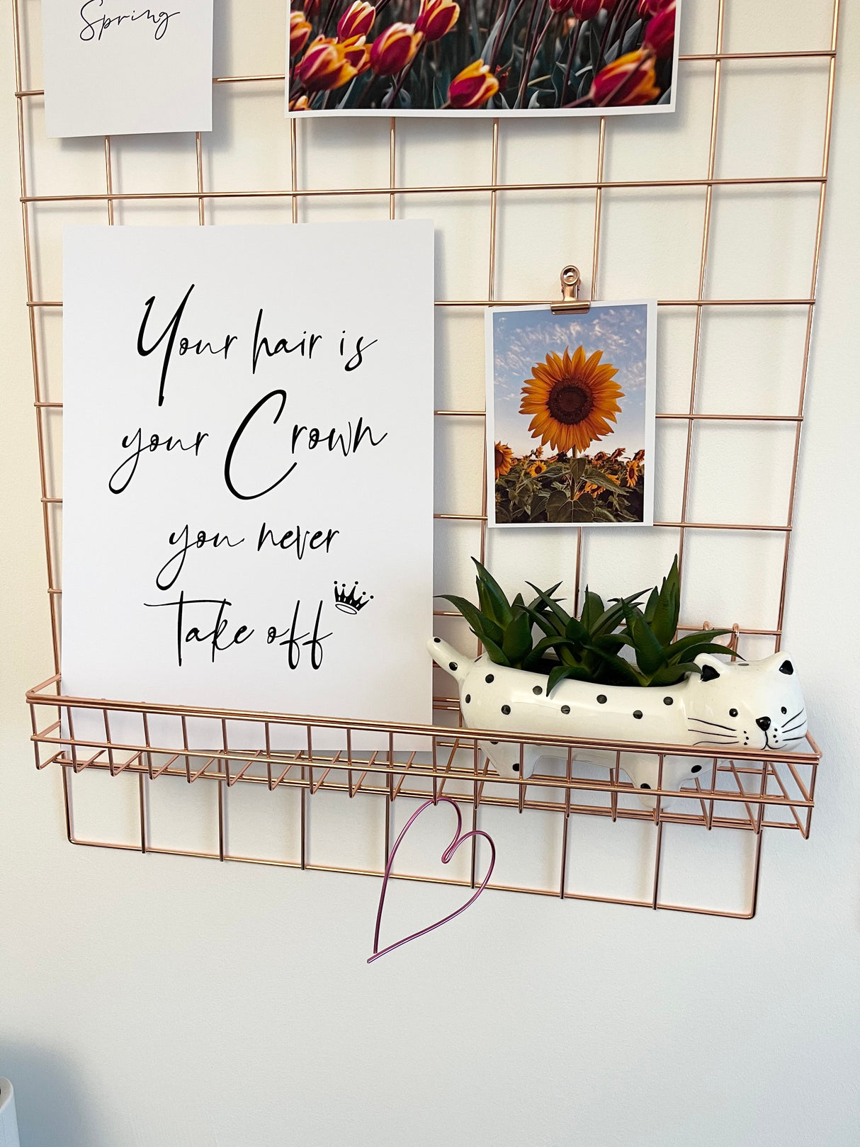 Your Hair Is Your Crown Dressing Room Simple Wall Decor Print by WinsterCreations™ Official Store