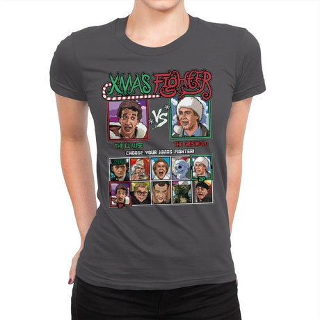 Xmas Fighter - Santa Clause vs National Lampoons Christmas Vacation - Womens Premium by RIPT Apparel - Vysn