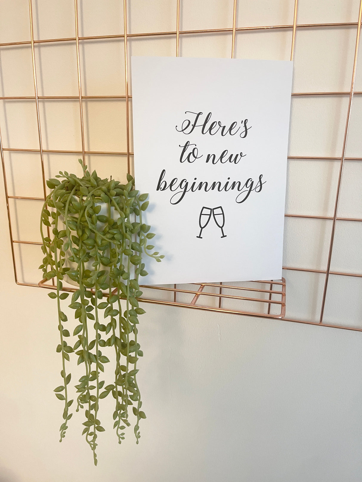 Here’s To New Beginnings Inspirational Home Wall Decor Quote Print by WinsterCreations™ Official Store