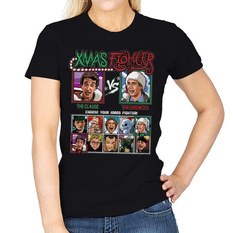 Xmas Fighter - Santa Clause vs National Lampoons Christmas Vacation - Womens by RIPT Apparel - Vysn