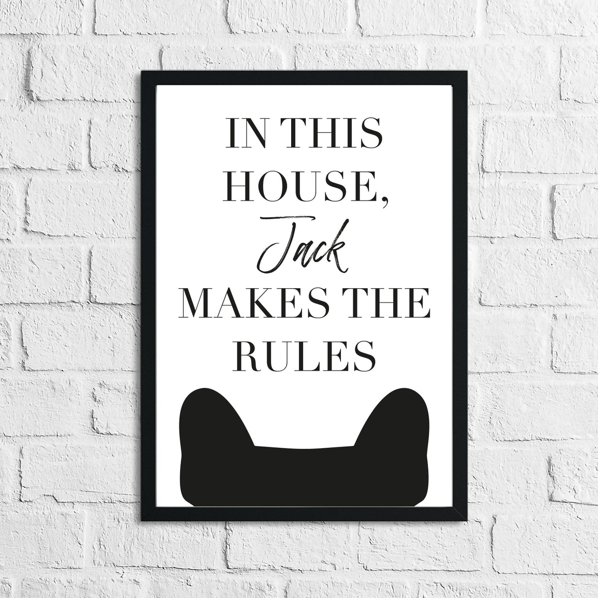 In This House Jack Makes The Rules Dog Animal Lover Wall Decor Print by WinsterCreations™ Official Store