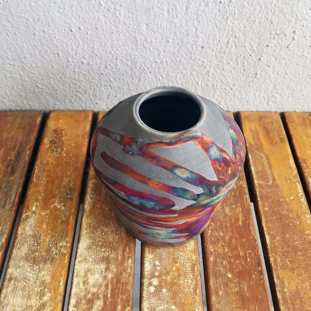 Inaka Ceramic Raku Pottery Vase by RAAQUU